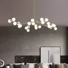 Chandeliers Lights Modern Gold LED 12/18/24 Glass Balls Ceiling Living Room Kitchen Bedroom Decoration Pendant Lamps