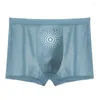 Minstready 3PCS Ice Silk Men Bokser Shorts Grafen Antibacterial Large Lingeries Bokserie Boksershorts