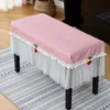 Dammtäcke Goodtop European Piano Cover Single/Double Stool Cover Piano Top and Keys Half Dust Cover Piano Furniture Protective Cover R230803