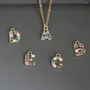 Anhänger Halsketten Einfache Mix Farbe Zirkon 26 Anfangsbuchstaben Charme Halskette Für Frauen Männer Trendy Gold CZ Alphabet Edelstahl kette