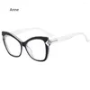 Lunettes De soleil femmes lunettes 2023 tendance oeil De chat miroir plat TR90 Anti-lumière bleue lunettes cadre Simple Oculos De Grau Feminino