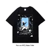 Herren T-Shirts Violet Evergarden Anime Goth Übergröße Männer Frauen Kleidung Grafik Gothic Kleidung Kurzarm Shirt Tops