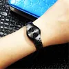 Armbanduhren Mode Blau Männer Frauen Uhren Kalender Datum (Englisch Chinesisch Schalter) Liebhaber Uhr Armband Edelstahl Mann Weiblich