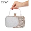 Sacos de noite Casamento Diamond Woman Bag Clutch Silver Gold Crystal Handbags Sling Package Celular Pocket Matching Wallet Purse