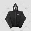 Mens Hoodies Sweatshirts American Style High Street Hiphop Fashion Jacket Retro Grim Reaper Skull Print dragkedja Tröja Y2K Harajuku överdimensionerade 230803