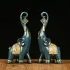 Decorative Objects Figurines 2x Nordic Style Resin Elephant Statues Animal Sculpture Ornaments for Home Office Decoration Dorm Desktop Decor Birthday Gift 230802