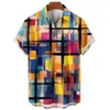 Casual overhemden voor heren Mode voor heren Hawaiiaanse zomerkleding 3d-shirt Patchwork Grafische tops met korte mouwen Oversized kleding Mannelijke blouse