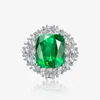 Hot Sale High-grade Feeling S925 Sterling Silver Exquisite Emerald Light Luxury Elegant Ring Engagement Female Noble Jewelry