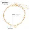 Anklets Round Bead Multi-layer Love Simplicity Temperament Chain For Women Summer Beach Jewelry Gifts