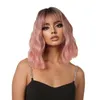 Fashion Synthetic Short Pixie Curly BOB Wig Ombre Highlight Balayage Synthetic Hair Wigs