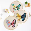 Chinese Style Products DIY Butterfly Hand Embroidery for Beginners Adults Cross Stitch Kits for Instructions Threads and Needles R230803