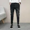 Mäns jeans 2023 Fashion Boutique Stretch Casual Mens Skinny Men rak denim / manlig byxa byxor