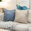 Pillow Case Luxury Jacquard Cushion Cover 45x45cm Embroidery High Quality Decor Sofa Decorative Pillowcase Beige Covers 230802