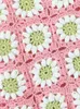 Tvådelt klänning Boho Pink Sun Flower Plaid Hand virkning Skörden Topp ärmlösa tankar Kvinnor snör upp bandage midja mini kort kjol 2 bitar set 230802