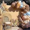 Other Event Party Supplies 110pcs Blue Brown Balloon Arch Baby Shower Coffee Light White Sand Blush Ballons Garland Wild One Birthday Decoration 230802