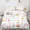 Set di biancheria da letto Set per bambini Regali Unicorno e stampa di cavalli colorati Copripiumino per cartoni animati per bambini Ragazze Ragazzi 2 3 pezzi 230802