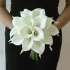 Dekoratif Çiçekler 2pcs Yapay Calla Lily Pu Gerçek Touch Gelin Düğün Buket Çiçek Ev Dekor Çelenkleri