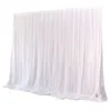3X6M Elegatn Wedding Background Decoration Veil White Bilayer Yarn Curtain With Artificial Flower For Birthday Valentine's Day Party DIY