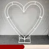 Party Decoration White Gold Heart Form Wedding Metal Arch Backdrop Iron Stand Flower Balloon Flame For Birthday Event Store