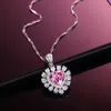 Nuova collana con ciondolo a forma di cuore rosa S925 Argento sterling Personalità Gioielli di nicchia Regalo romantico di San Valentino di alta qualità