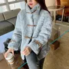 Kvinnors päls lolibook 2023 vinter kvinnor eleganta fasta faux rockar kvinnlig mjuk blå varma mink jacks koreanska mode ytterkläder