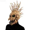 Masques de fête Crâne Masque Halloween Props Squelette Punk Masque Latex Pleine Tête Masque Punk Crâne Horreur Masque Halloween Décoration L230803