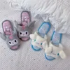 Hausschuhe, japanische Anime-Slipper, Cartoon-Peep-Toe-Plüsch-Hausschuhe, Kuromied, flach, rutschfest, für den Innenbereich, für Damen und Mädchen, Frühling und Herbst, Rosa