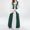 Robes Décontractées Halloween Robe Maxi Col Carré Royal Vintage Taille Serrée Cosplay Pour Fête Féminine