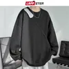 Herren Hoodies Sweatshirts LAPPSTER Y2k Schwarz Harajuku Pullover Koreanische Mode Übergroße Grafik Casual 2000er Jahre Kleidung 230803