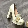 Scarpe eleganti Scarpe classiche da donna firmate in pelle di vacchetta Sexy Bar Banchetto Princess Wedding lady Scarpa tacco alto super spessa 10 cm tacchi taglia 35-41 Z230803