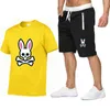 Męskie dresy na świeżym powietrzu Sports Sports Karittsleeved Ghost Rabbit Print Botton Tshirt Shorts Summer Casual Women '230802