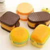 Lunch Boxes Hamburger Lunch Box Double Tier Cute Burger Bento Lunchbox Microonde Contenitore per alimenti Forchetta Set da tavola Gufo Scomparto 230802