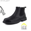 Botas Ponta de aço anti-impacto e anti-perfuração sapatos de trabalho de proteção Solado de borracha masculino antiderrapante e resistente ao desgaste Z230803