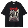 Men's T-Shirts Anime Berserk Tshirt Men Women 100% Cotton Tshirts Guts Washed Vintage T-Shirt Y2k Short-Sleeved Shirts Summer Streetwear Tops 230802