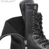 Bottes Marque Armée Bottes Hommes Chaîne Militaire Bottes Hommes Crâne Boucle En Métal Dentelle Hommes Moto Punk Bottes Hommes Chaussures Rock 2019 Z230803