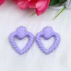 Boucles d'oreilles pendantes couleur bonbon amour peinture en aérosol tridimensionnelle mode Simple polyvalent frais femme bijoux