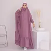 Ubrania etniczne Jilbabs for Women Islamic One Piece modlitewne DUBAI TUBAI TURKISH MODEST COUNTIST MUSYMA ABAYA Casual Ramadan Eid Hiżab szat