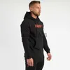 Tute da uomo Palestra da uomo Jogger Primavera e autunno Tuta sportiva Cotone Felpe con cappuccio casual Pullover Pantaloni Set da 2 pezzi Abbigliamento fitness Abbigliamento sportivo J230803