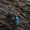 Pendant Necklaces Nature Stone Flash Labradorite Necklace Fashion Jewelry