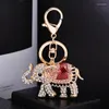 Keychains Metal Elephant Car Key Chain Rhinestone Keychain Ring Holder For Women Girls Pendant Jewelry Gift CH3591