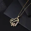 Pendant Necklaces Fashion European and American cute mother s day mother necklace colorful heart butterfly exquisite collarbone chain charm gift 230802