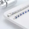 Charme Pulseiras Rinntin 925 Sterling Silver Tennis Pulseira para Mulheres 3mm Clear Sapphire Cubic Zirconia Luxo Cadeia Pulseira Jóias SB137 L230804