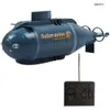 Elektrische/RC Boten Bijgewerkte versie Happycow 777-586 Mini RC Submarine Speedboot Afstandsbediening Drone Pigboat Simulatie Model Geschenk Speelgoed Kinderen 230802