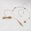 Microphones SL Brown Color Double Ear Hook Headset Microphone For EW Sk100 G2 G3 G4 G5 BeltPack Wireless Transmitter HeadWorn