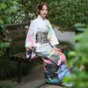 Этническая одежда, женское японское традиционное кимоно, красивый белый цвет, классическая юката, одежда для косплея, платье с рисунком, халат