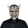 Festmasker skräck den svarta telefonen The Grabber Evil Horn Mask Cosplay Scary Half Face Latex Helmet Halloween Carnival Party Costume Props L230803
