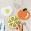 Produtos de estilo chinês, faça você mesmo, bordado, agulha de perfuração, conjunto de porta-copos de frutas com fio, artesanato para iniciantes, tapete de bordado, design de gancho