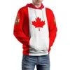 Erkek Hoodies Kanada Ülke Bayrağı 3D Hoodie Polyester Serin Erkekler Kadınlar Harajuku Sweatshirt Unisex Sıradan Pullover Özel Adı