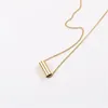 Pendant Necklaces Joolim Jewelry High Quality Pvd Wholesale Simple Thick Hollow Pipe Stainless Steel Necklace For Women