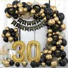 Other Event Party Supplies Black Gold 21st 18 30 40 50 60 Happy Birthday Balloons Arche Ballon Decoration Anniversaire Globos Decorativos Para Fiesta 230802